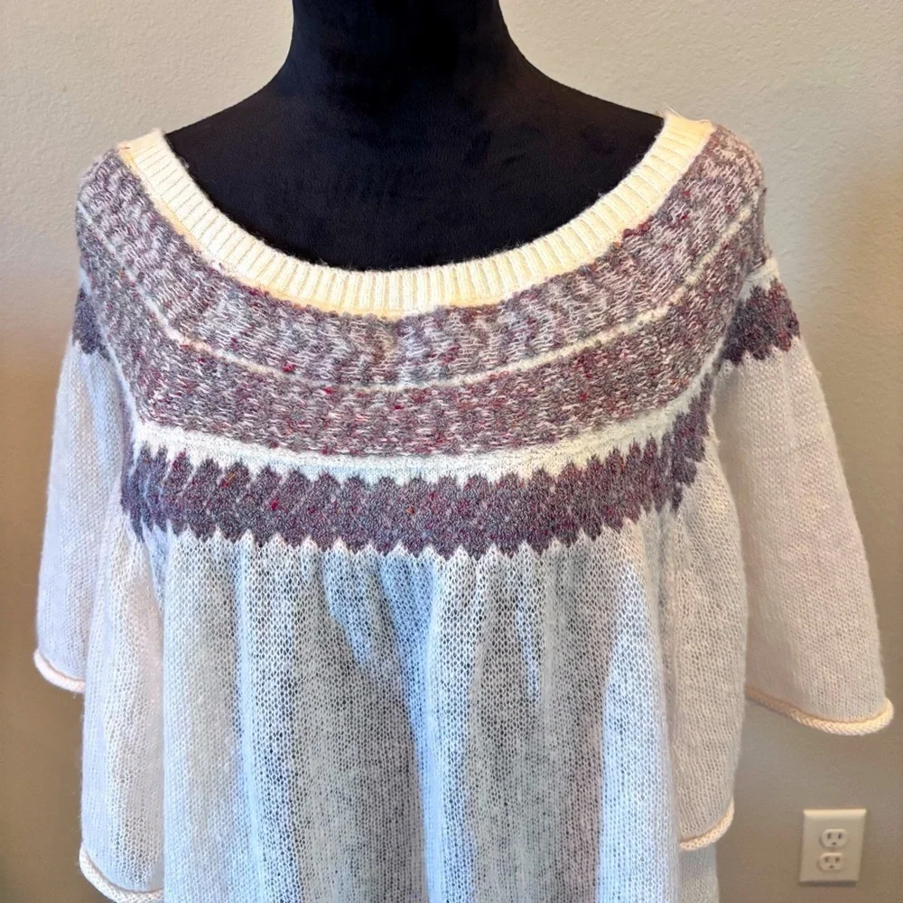 Free People Lock Lomand Sweater Top,Medium,Semi-Sheer Festival Gypsy Boho Hippie